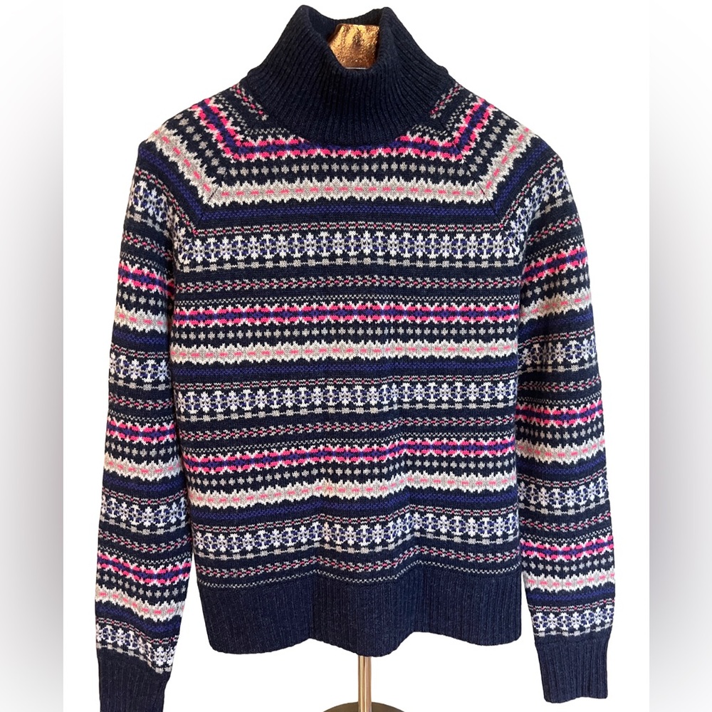 J. Crew Multicolor Fair Isle Turtleneck Sweater